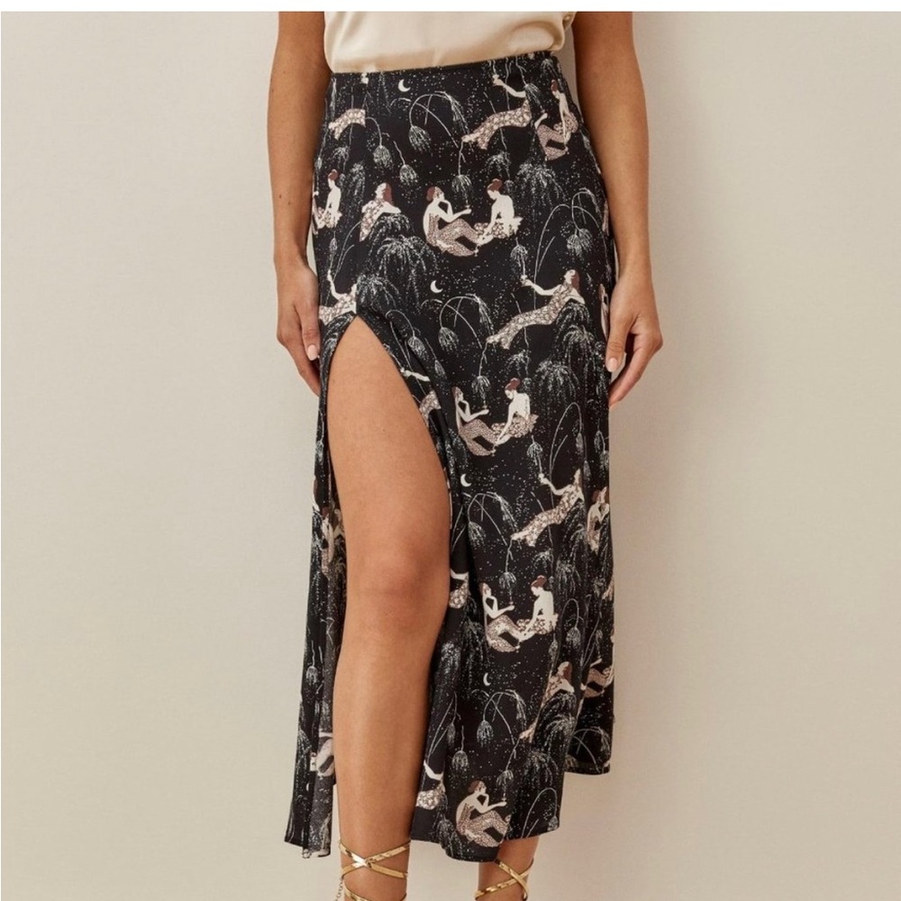 Reformation champagne skirt